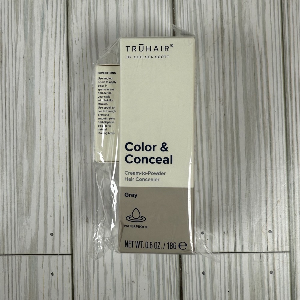 TRUHAIR Chelsea Scott Color & Conceal GRAY Hair Concealer‎ .6oz & Brow Tool
